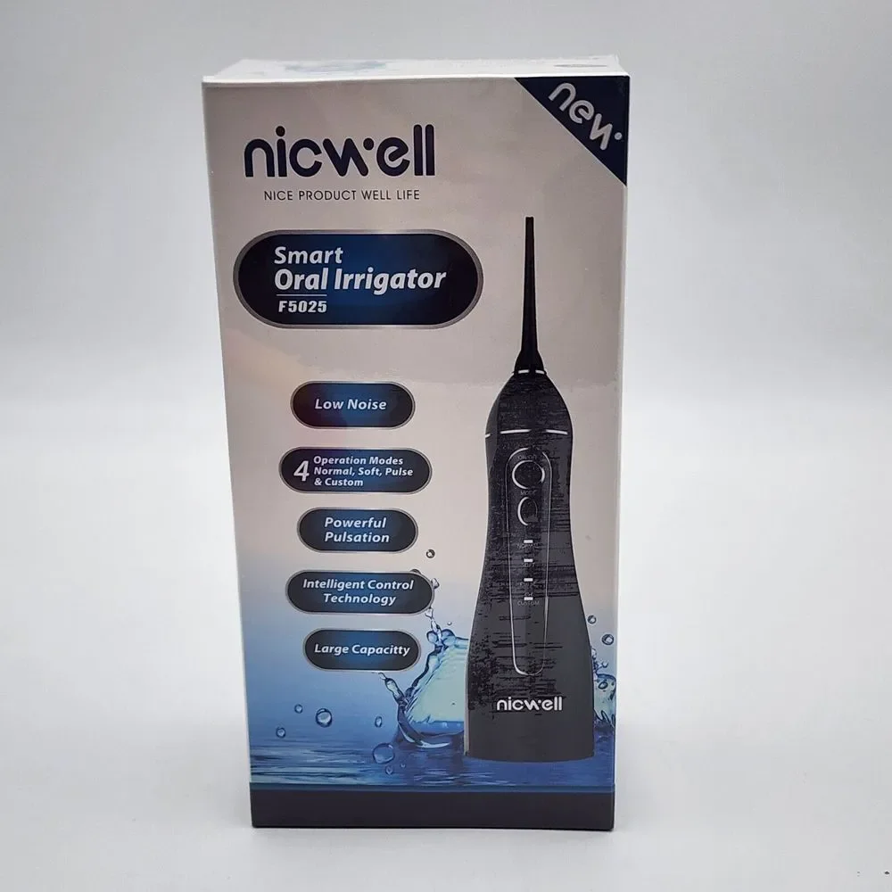 Nicwell Rechargeable Portable Smart‎ Dental Oral Irrigator F5025 Black Cordless